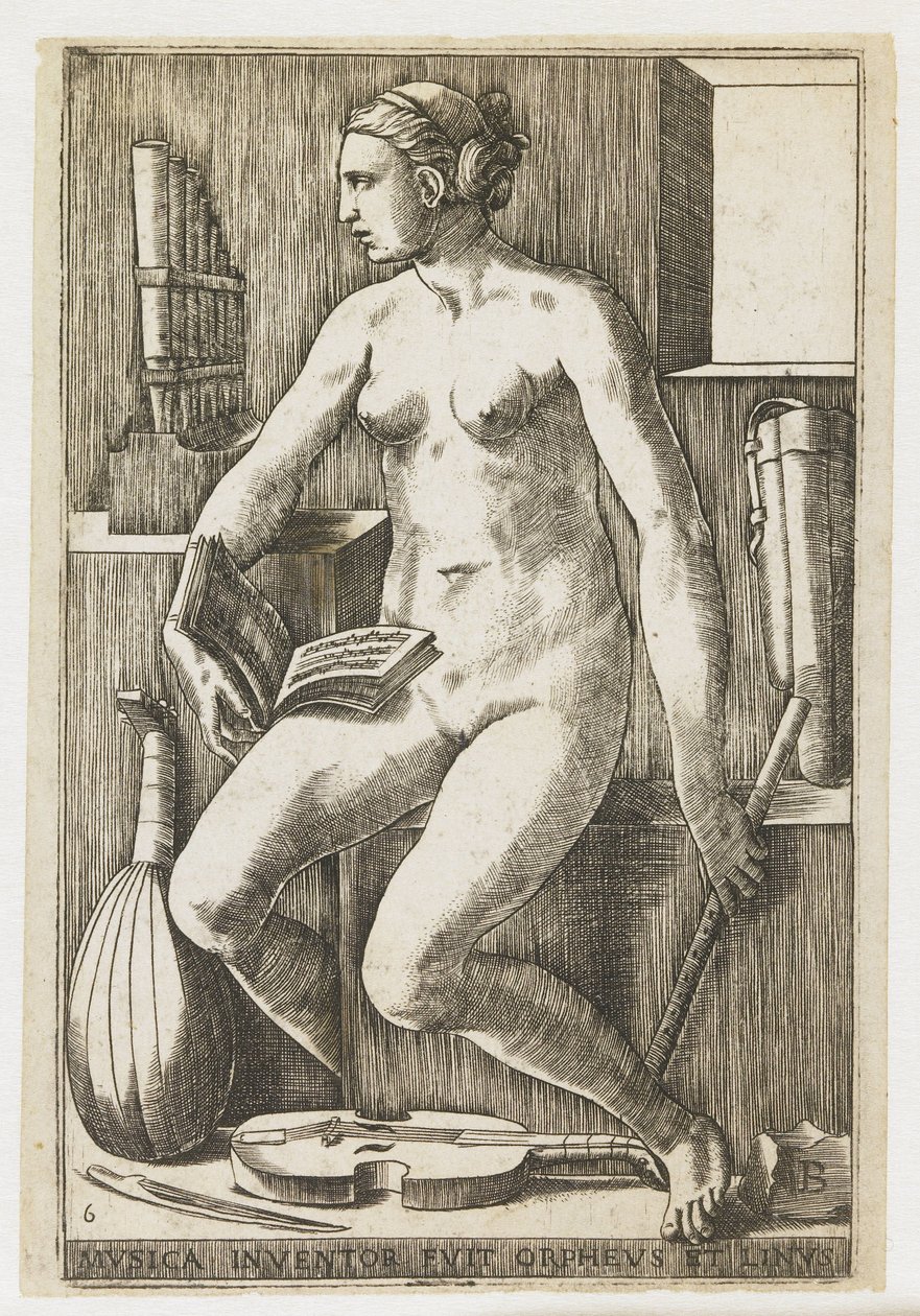 Música
Musica inventor fuit Orpheus et Linus (título sobre o objecto)
As sete artes liberais (título da série) de Giulio Bonasone