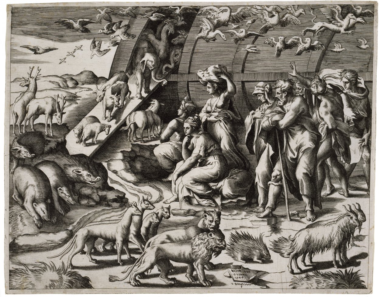 Noé Deixando a Arca, 1544 de Giulio Bonasone