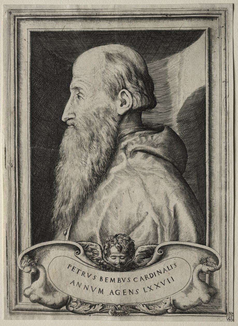 Retrato do Cardeal Pietro Bembo, 1547. de Giulio Bonasone