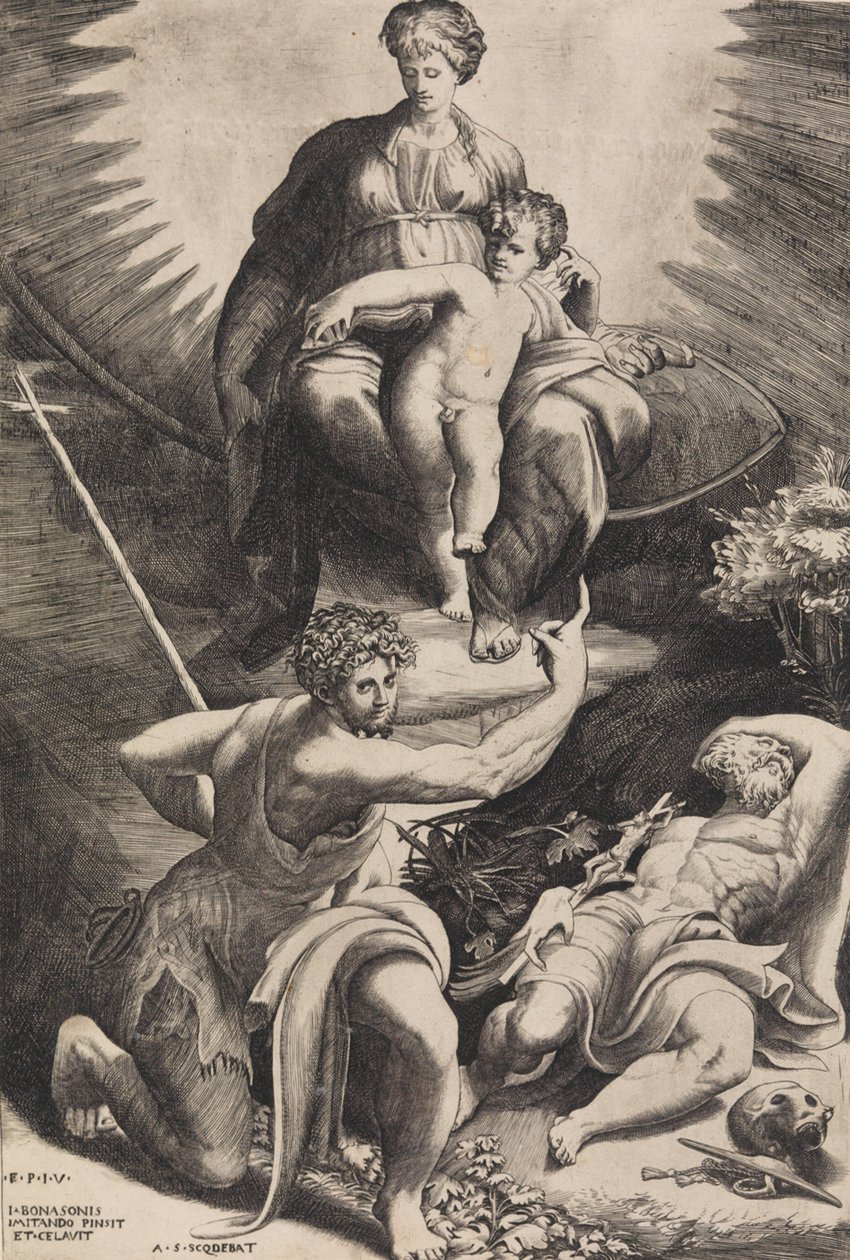 A Visão de São Jerônimo. de Giulio Bonasone