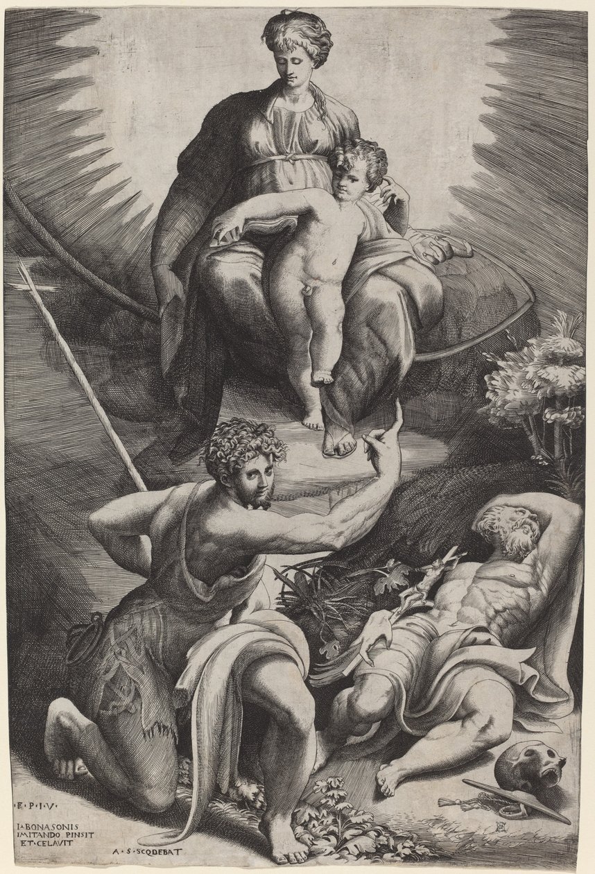 A Visão de São Jerônimo de Giulio Bonasone