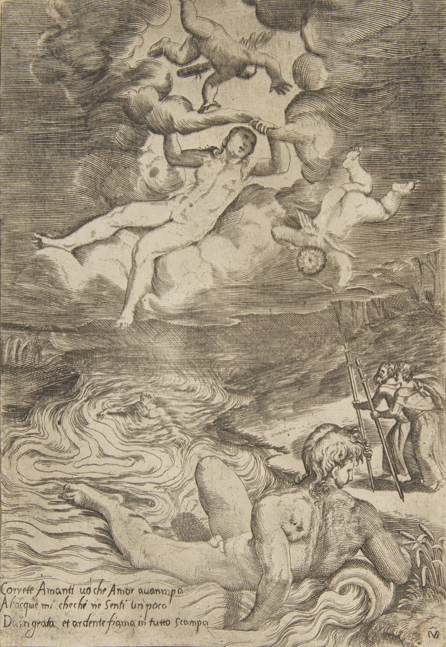 Vênus caindo com putti nas nuvens, de 