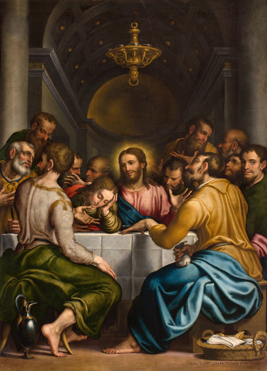 Capela do SS Sacramento, Segundo vão norte, Giulio Campi, Última Ceia 1569 de Giulio Campi