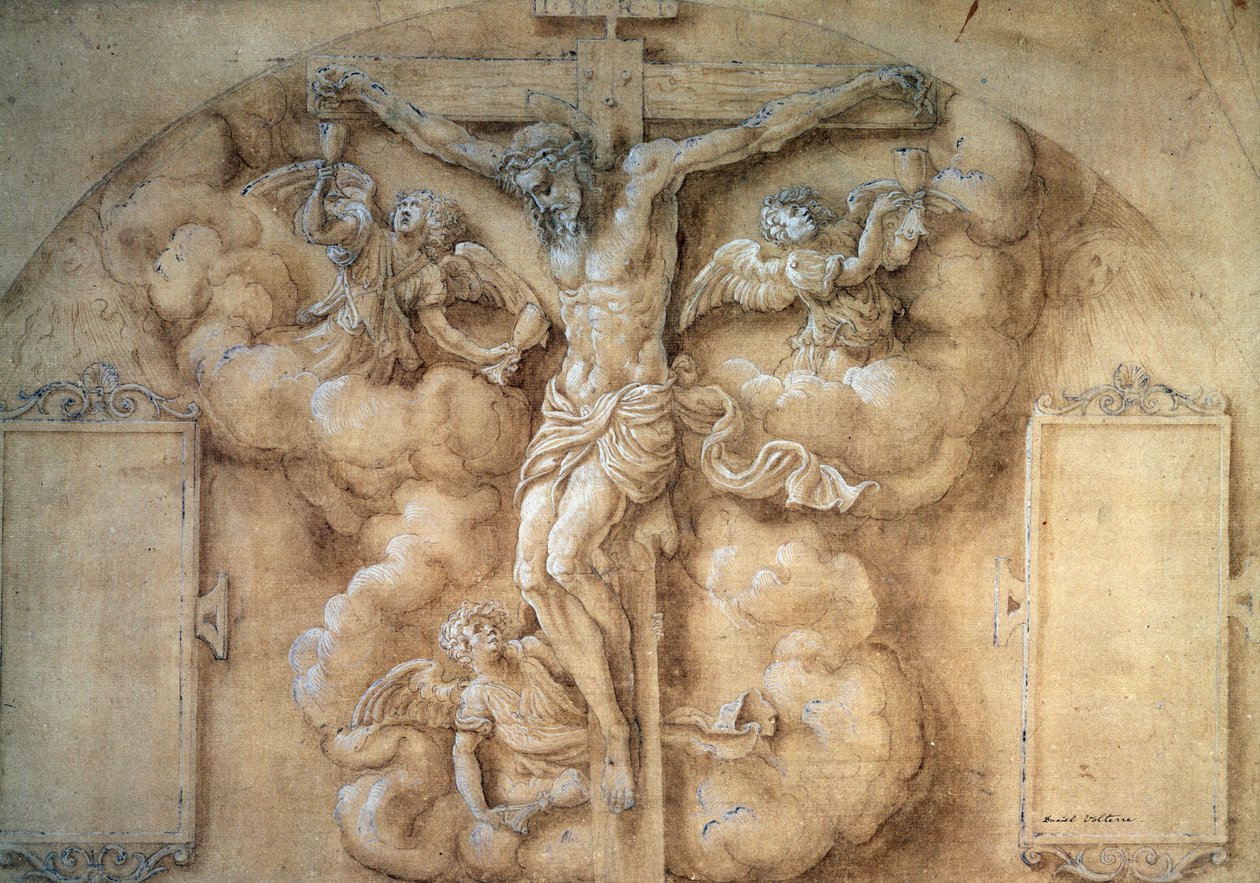 A Crucificação, 1547. de Giulio Campi