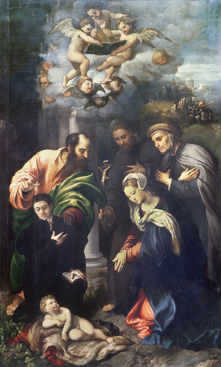 A Natividade com Santos Mattias, Antônio de Pádua, Beato Alberto de Villa d