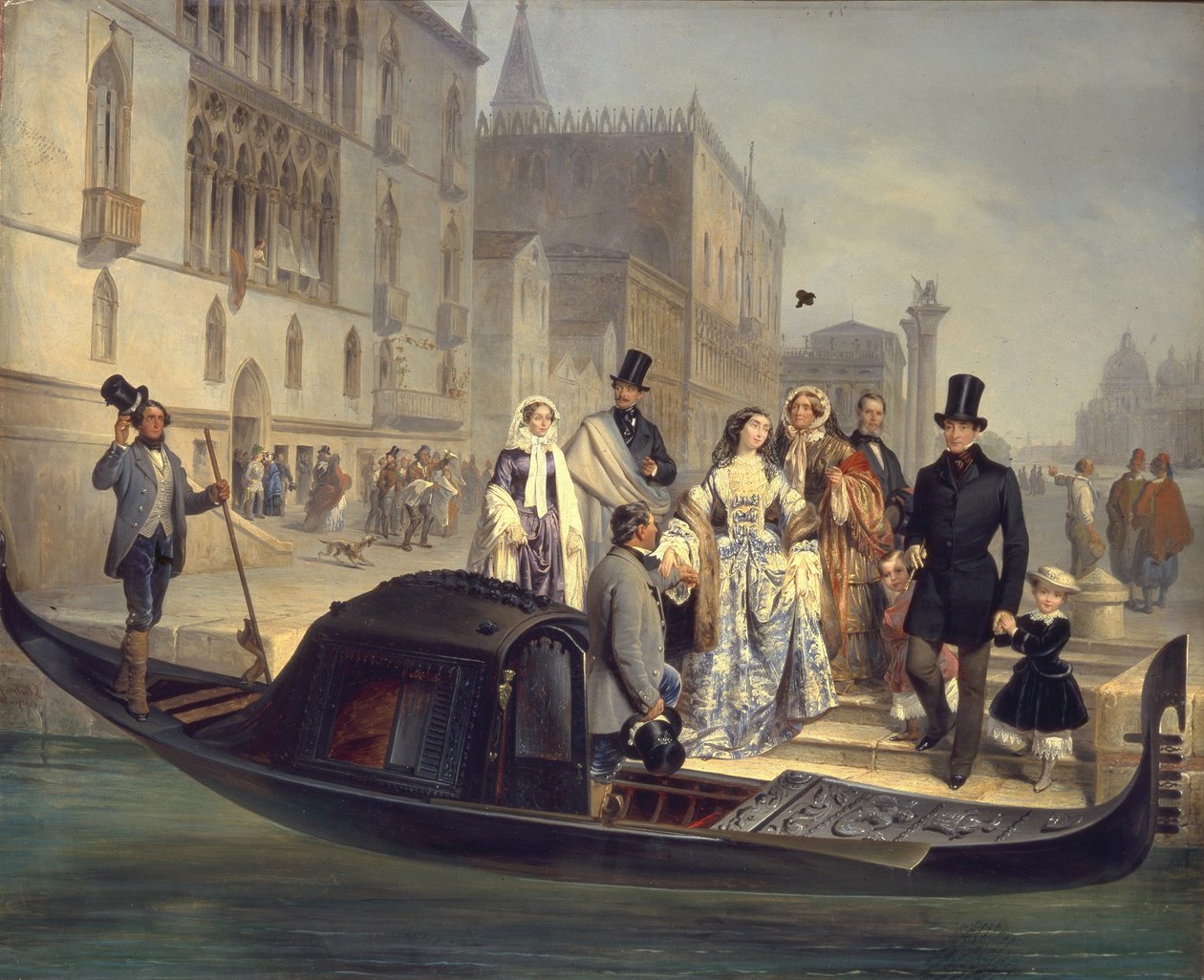 A família Tolstoi em Veneza, 1855 de Giulio Carlini