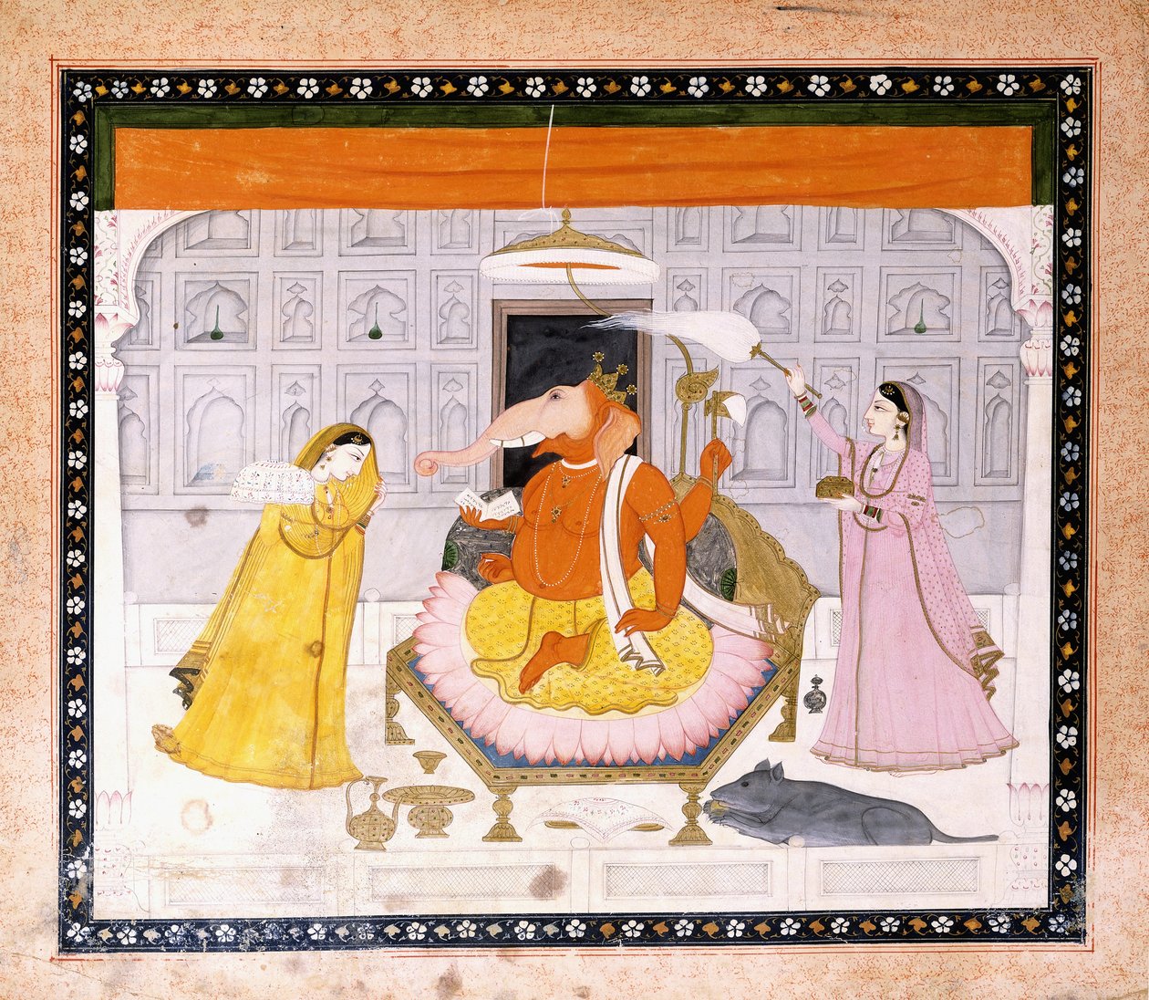 A Adoração de Ganesha, c.1790 de Giulio Carlini