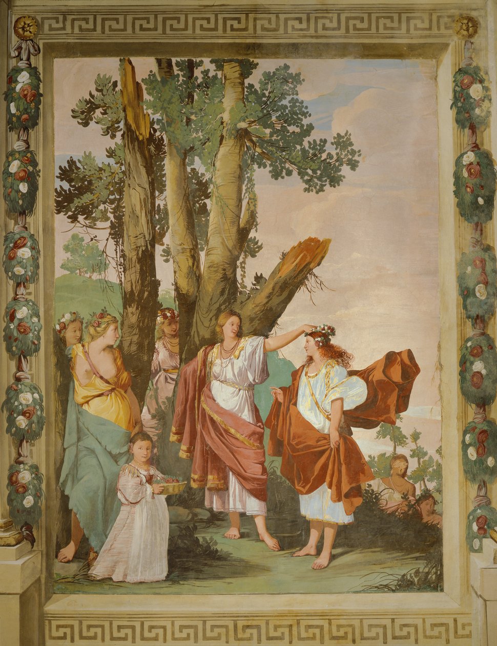 Coroação da ninfa Amaryllis, vencedor da corrida de Giulio Carpioni
