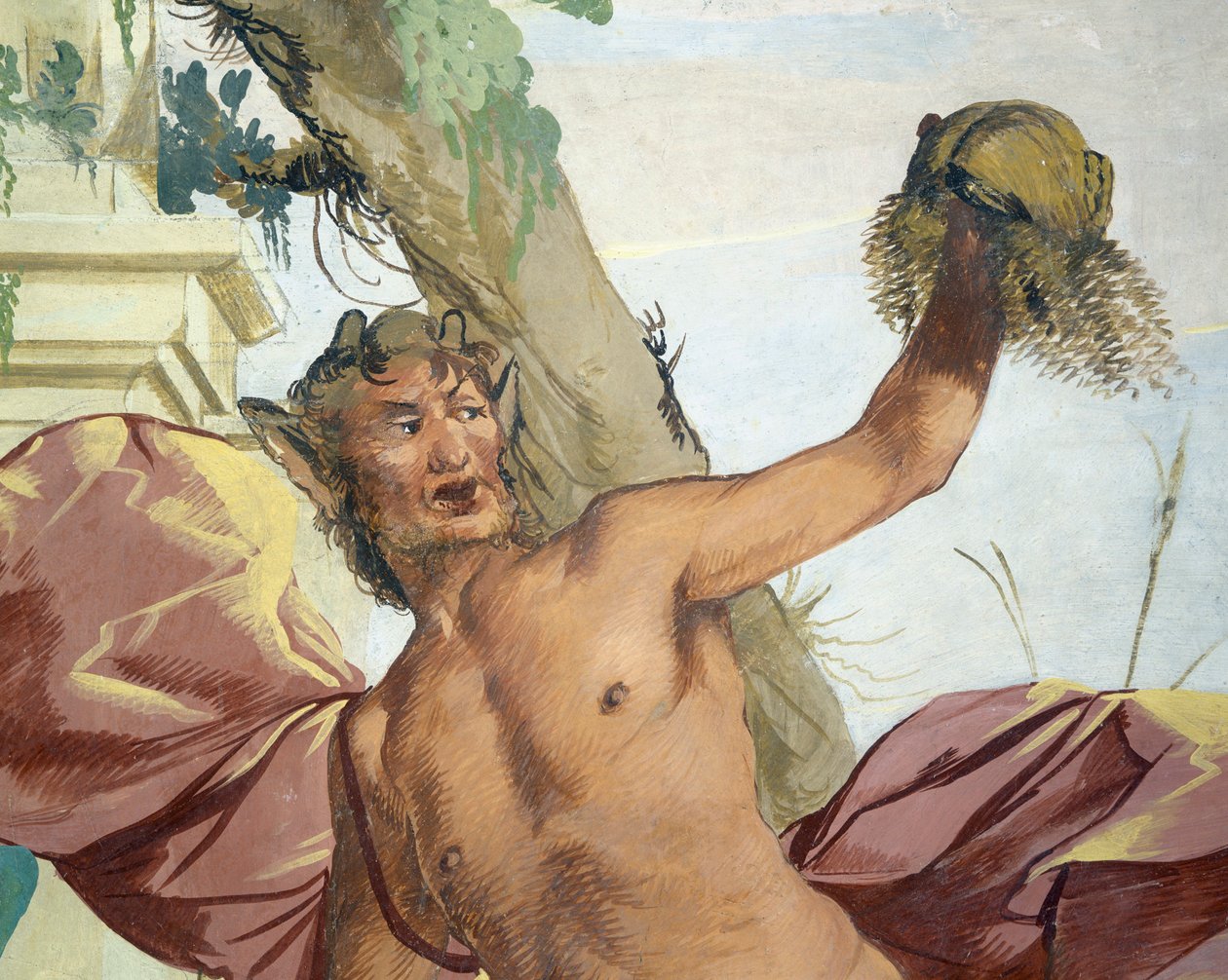 Ninfa Córsega perseguida por Satyr que arrancou sua peruca por Giulio Carpioni de Giulio Carpioni