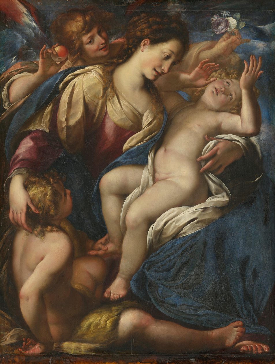 Maria mit Kind, dem Johannesknaben und einem Engel de Giulio Cesare Procaccini