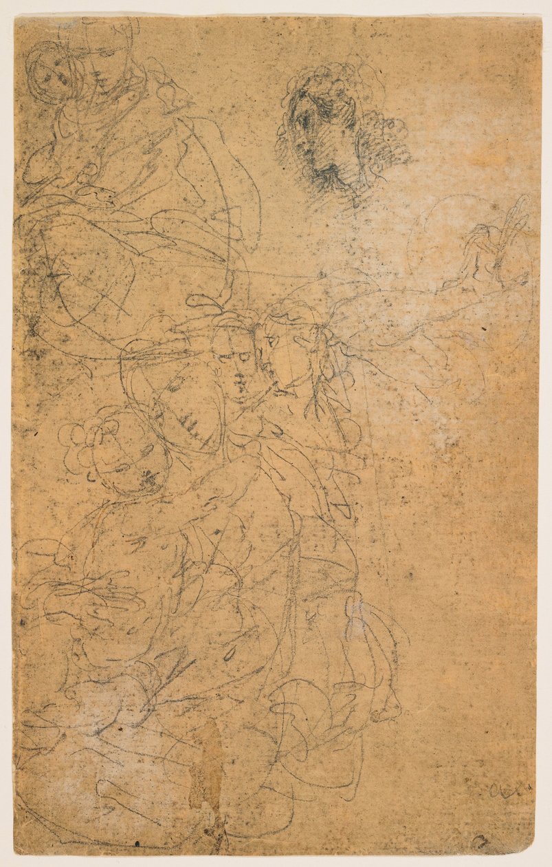 Studien der Madonna mit Kind (recto); Kniende Jungfrau (verso) de Giulio Cesare Procaccini