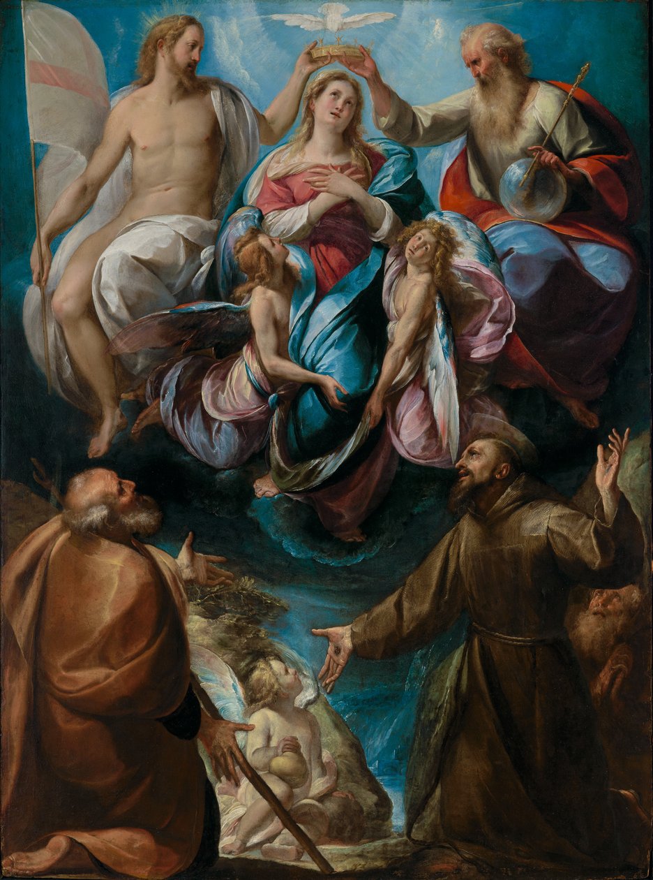 A coroação da Virgem com os santos José e Francisco de Giulio Cesare Procaccini