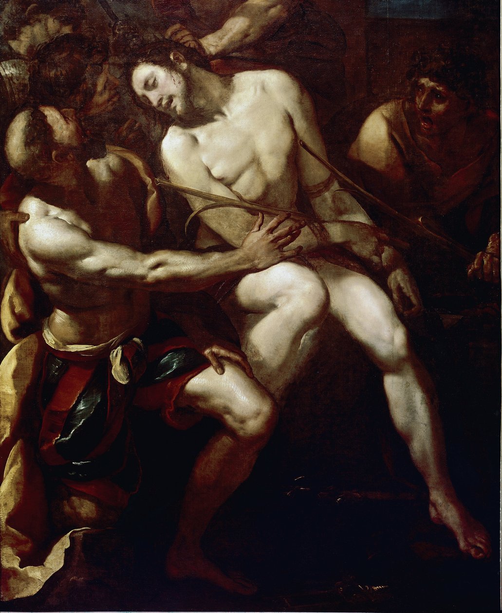 A Coroação com Espinhos. Detalhe. (óleo sobre tela. de Giulio Cesare Procaccini