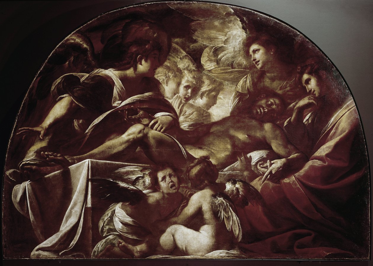 O Cristo Morto. (óleo sobre tela de Giulio Cesare Procaccini