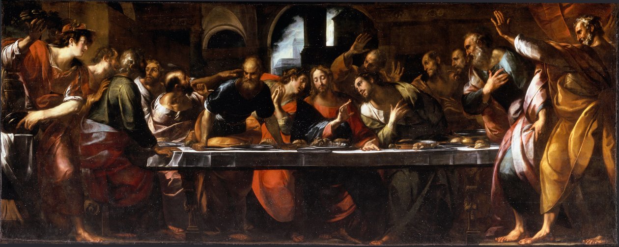 A última ceia (óleo sobre tela, c.1618) de Giulio Cesare Procaccini