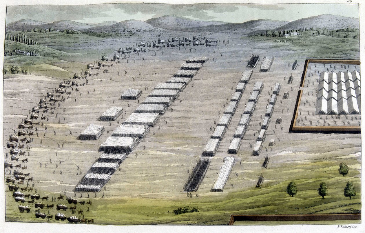 Campos de Alemães e Romanos - em "The old and modern costume" de Jules Ferrario, ed. Milão de Giulio Ferrario