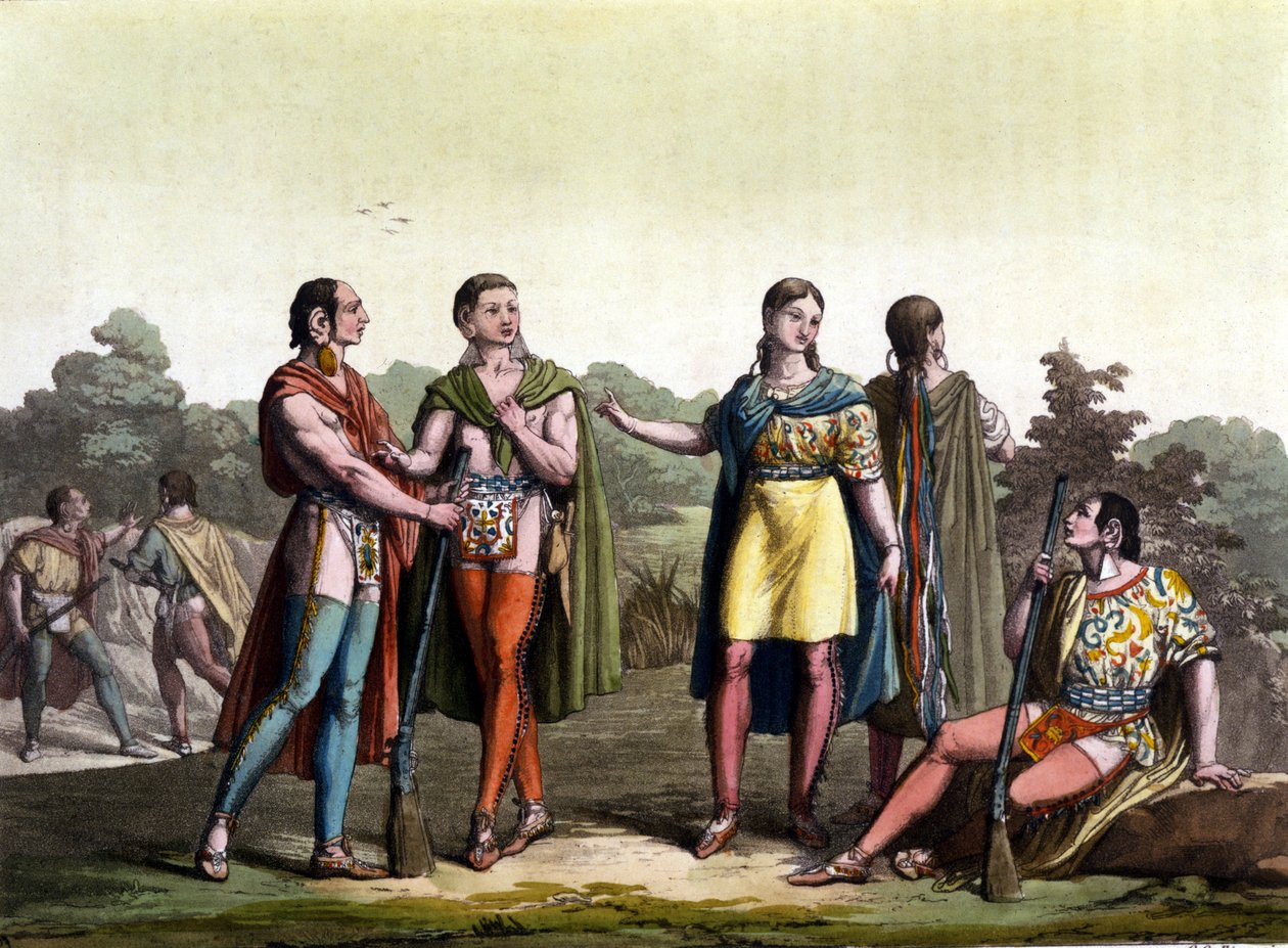 Os índios do Canadá (os acadianos) em “The Ancient and Modern Costume”” de Giulio Ferrario