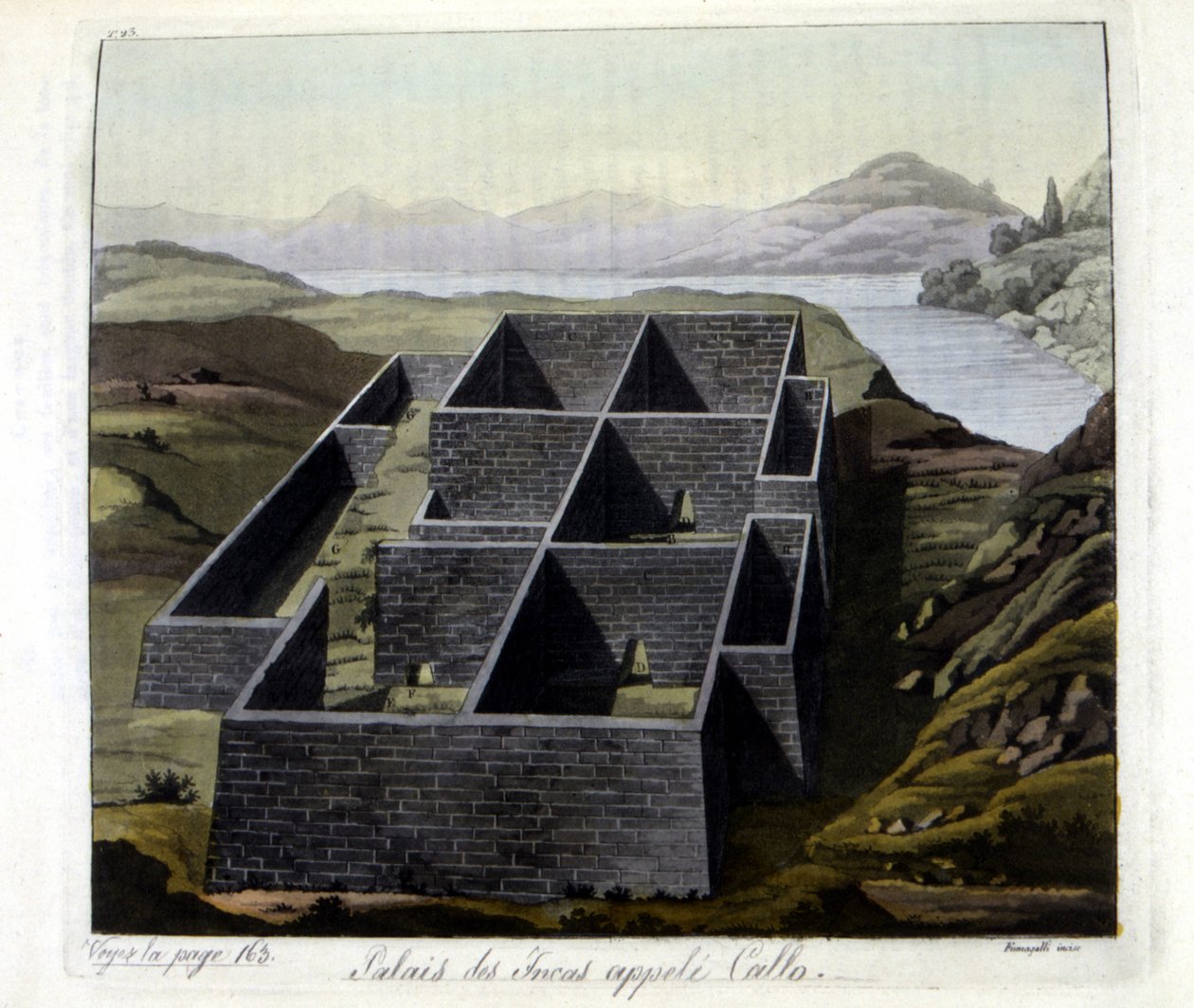 Palácio dos Incas chamado Callo - em “” O Traje Antigo e Moderno” de Jules Ferrario de Giulio Ferrario