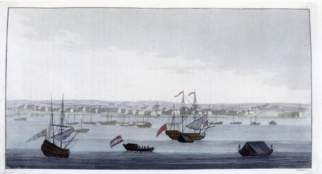 Vista da cidade de Paramaribo (Guiana) - em “” O Traje Antigo e Moderno” do Dr. Jules Ferrario, ed. Milão de Giulio Ferrario