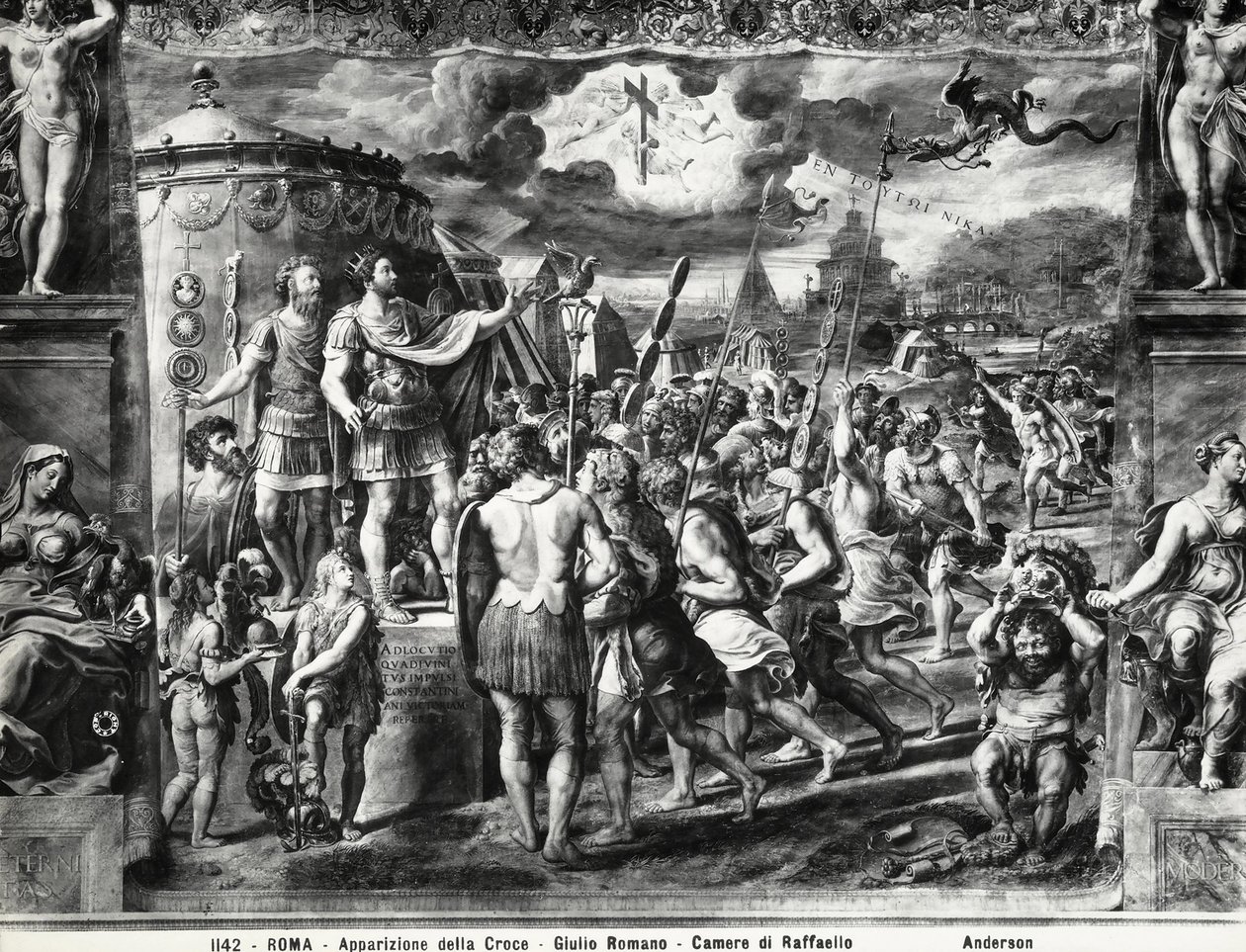Constantinas Visão da Cruz, da Sala di Costantino, Sala Raphael de Giulio Romano