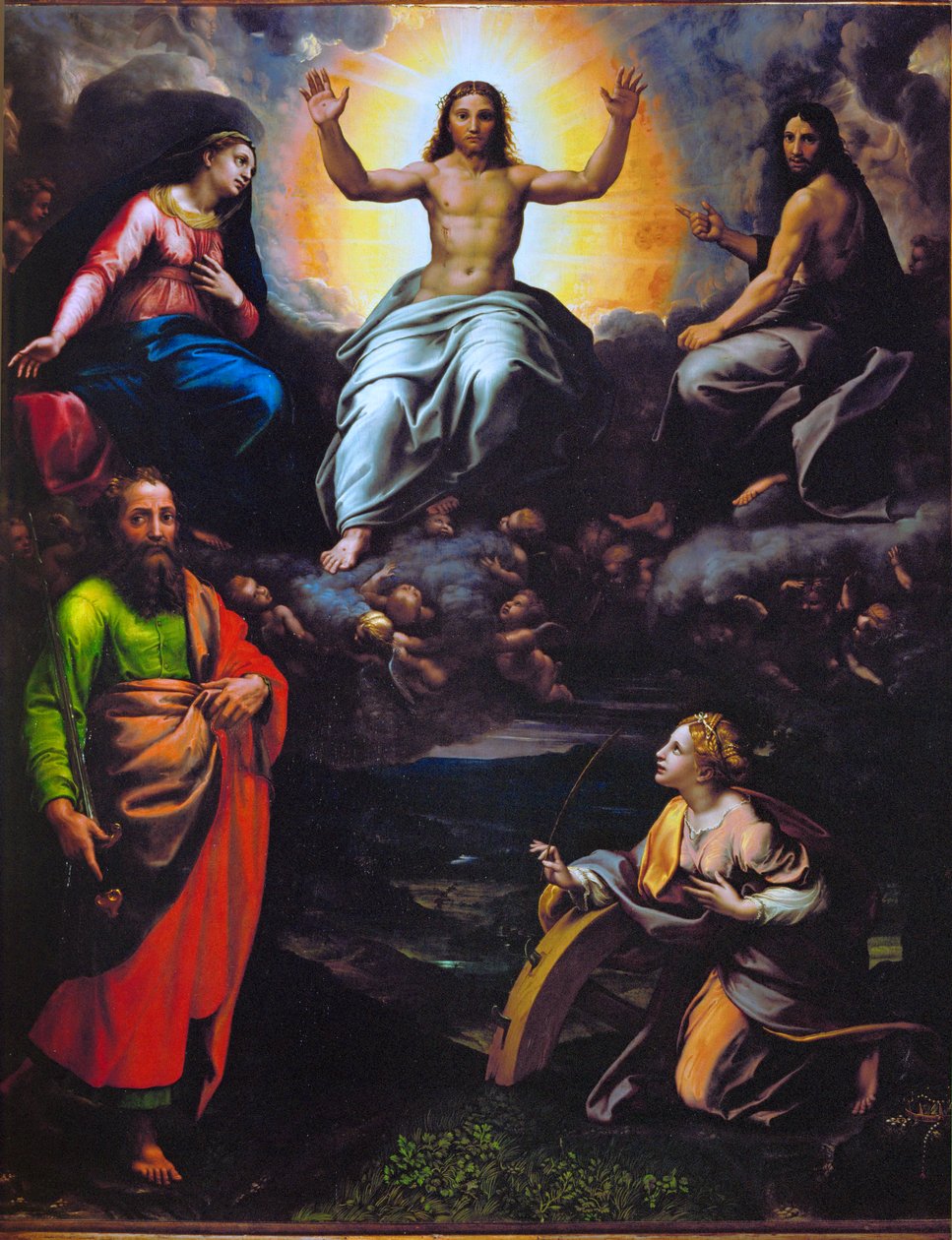 Deesis com os Santos Paulo e Catarina de Alexandria de Giulio Romano