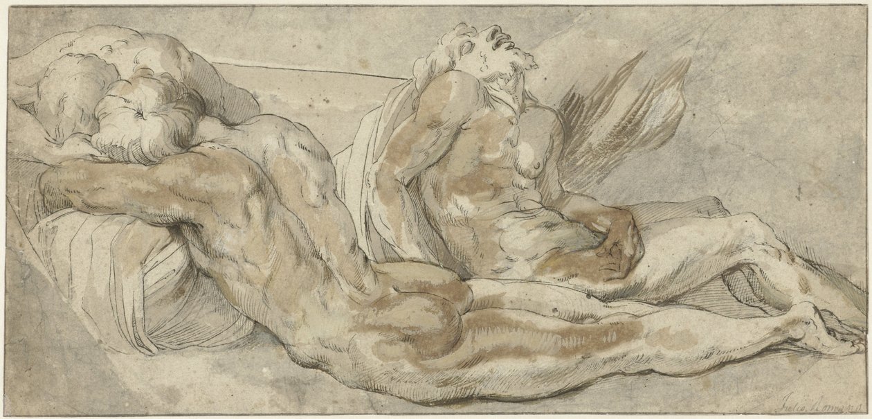 Três homens reclinados de Giulio Romano