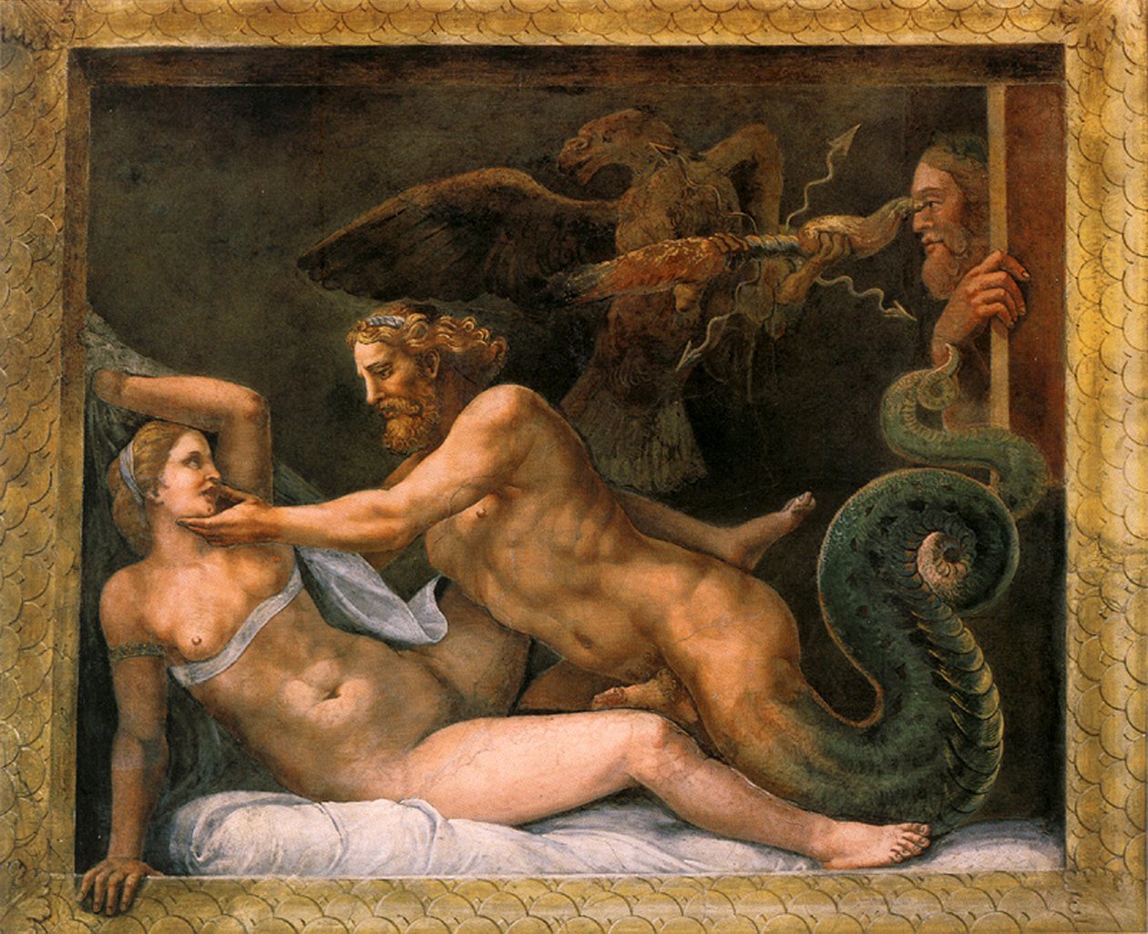 Júpiter e Olímpia, 1526-1534 de Giulio Romano