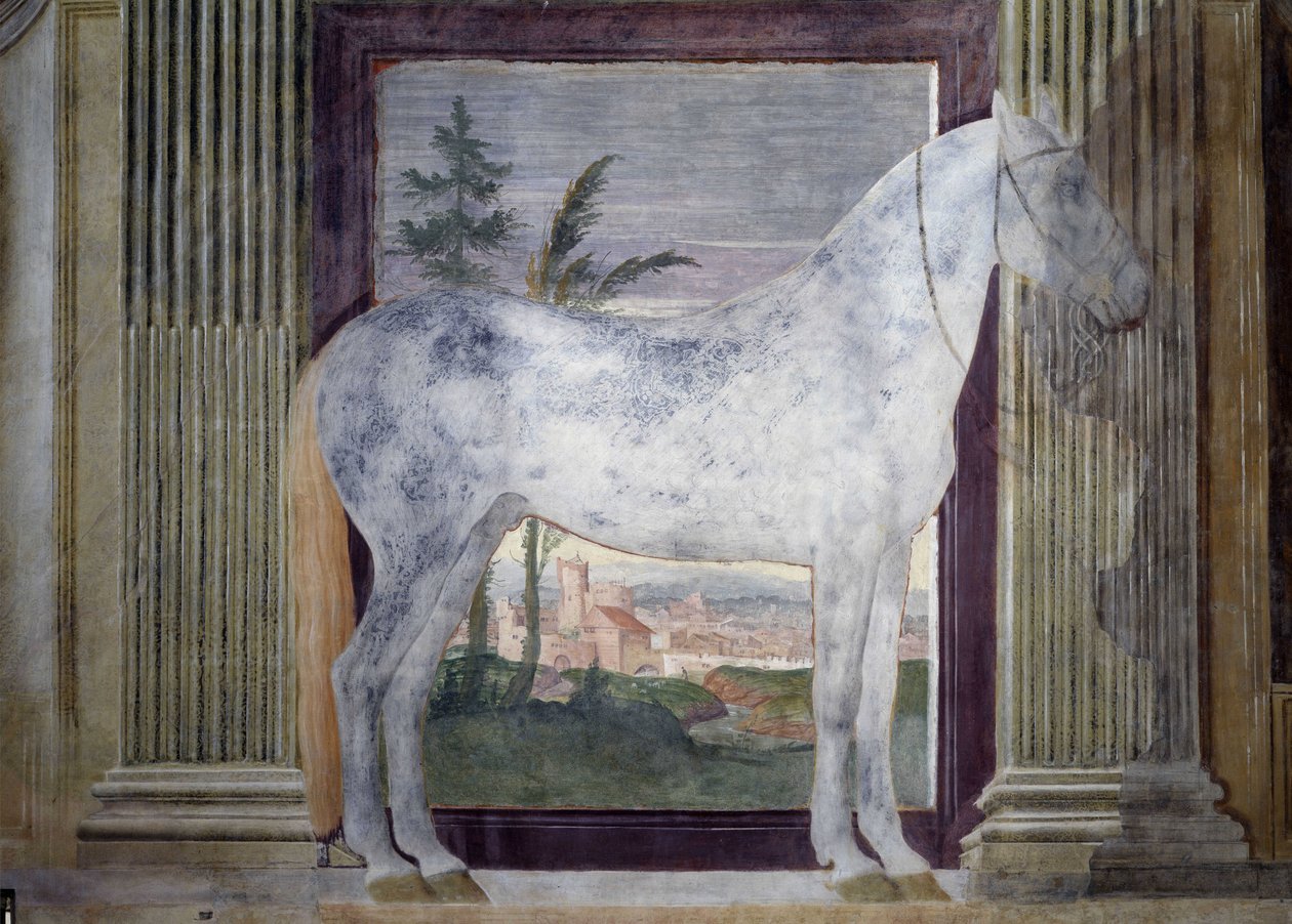 Retrato do cavalo Glorioso Fresco de Giulio Pippi de