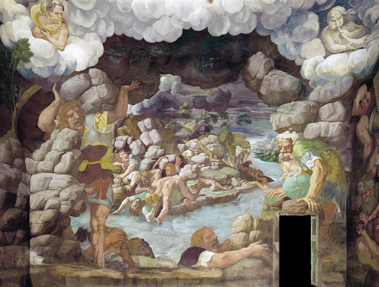 A Queda dos Gigantes Salão dos Gigantes, 1536 de Giulio Romano