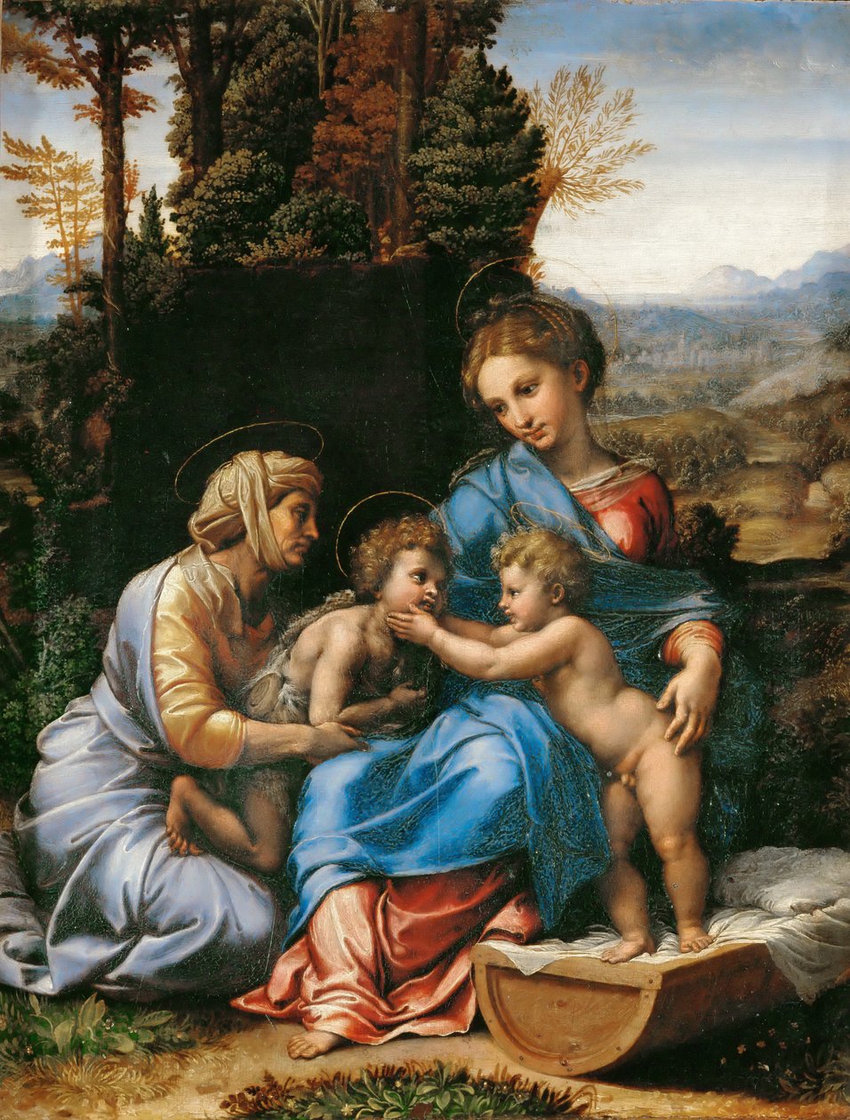 A Sagrada Família com João Batista quando Menino e Santa Isabel La Petite Sainte Famille de Giulio Romano