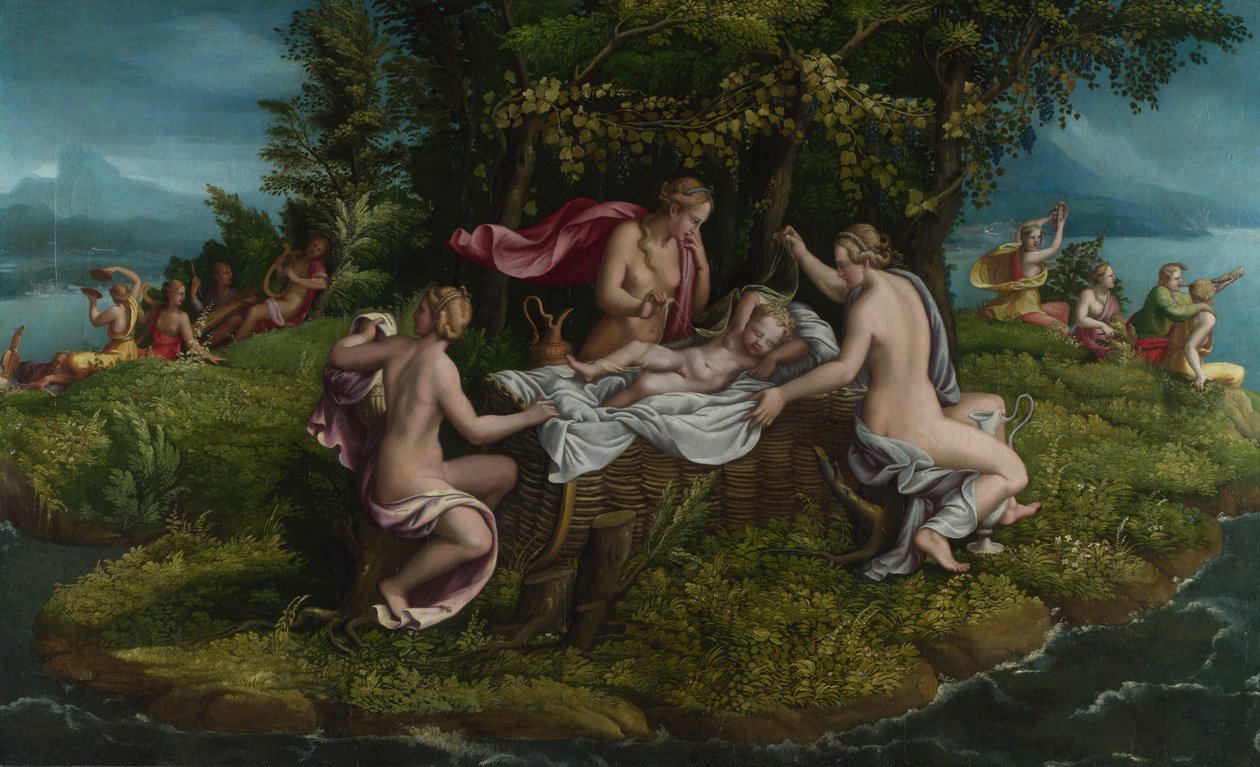A Infância de Júpiter, década de 1530. de Giulio, Romano
