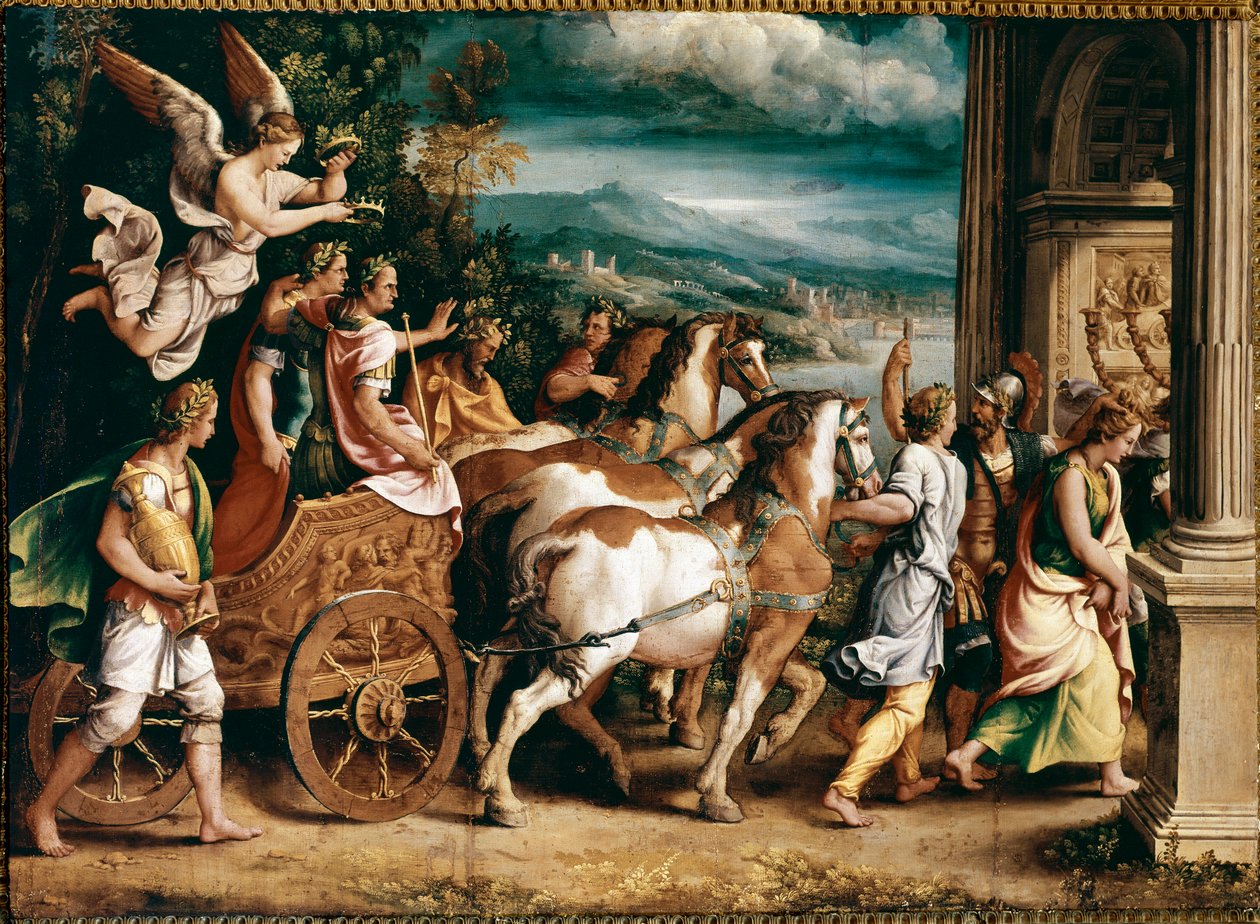 Triunfo de Tito e Vespasiano (pintura, ca. 1537) de Giulio Romano