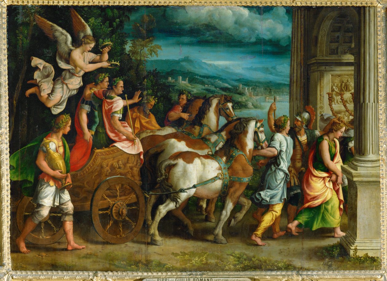 Triunfo de Tito e Vespasiano ... de Giulio Romano