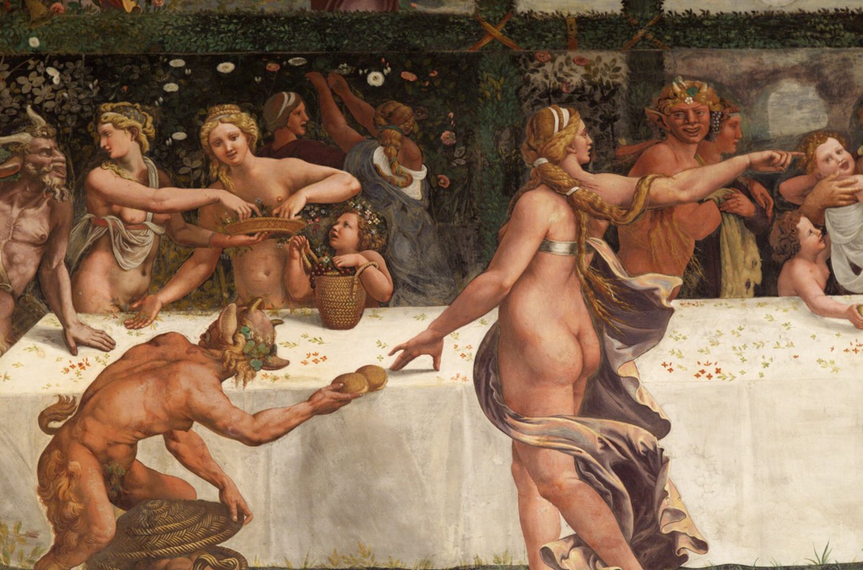 Festa de casamento de Cupido e Psique, detalhe de Giulio Romano