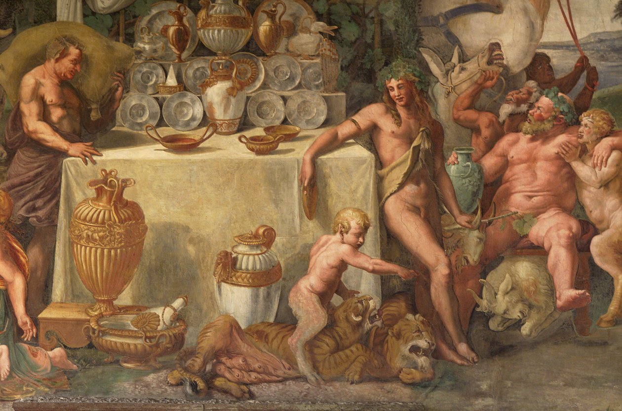 Festa de casamento de Cupido e Psique, detalhe de Giulio Romano