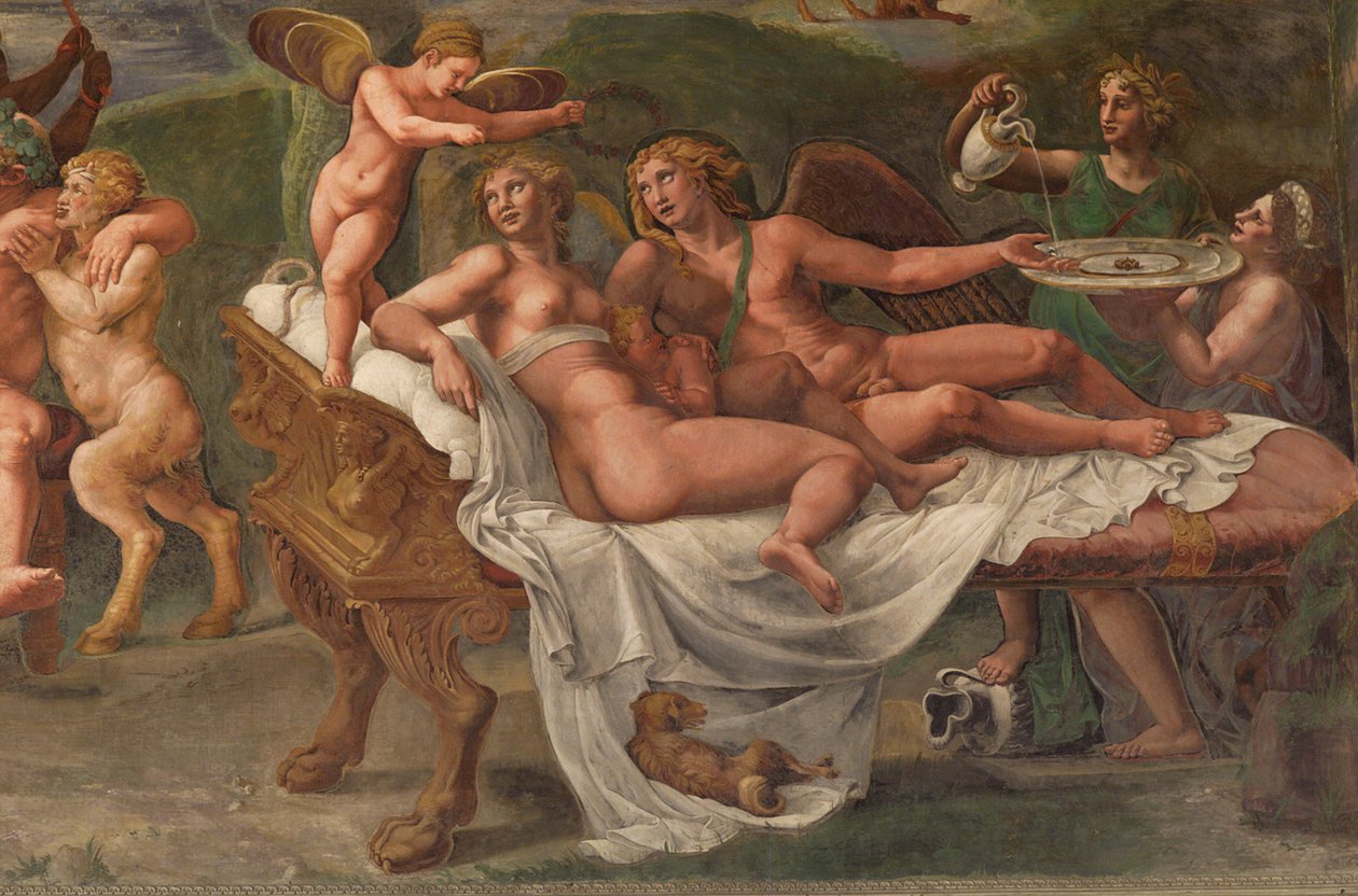 Festa de casamento de Cupido e Psique, detalhe de Giulio Romano