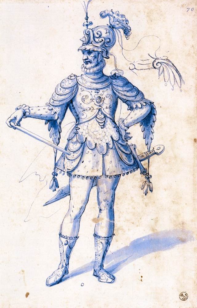 Traje de desenho para um cavaleiro de Giuseppe Arcimboldo