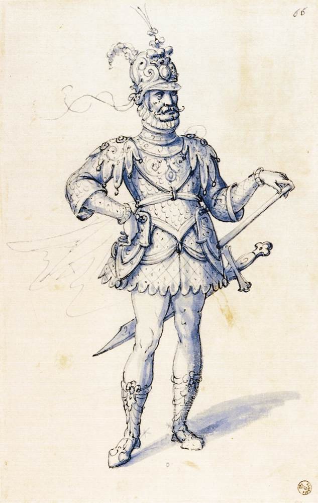 Traje de desenho para um cavaleiro de Giuseppe Arcimboldo