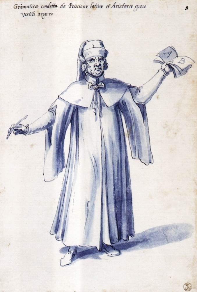 Traje da figura alegórica Gramática de Giuseppe Arcimboldo