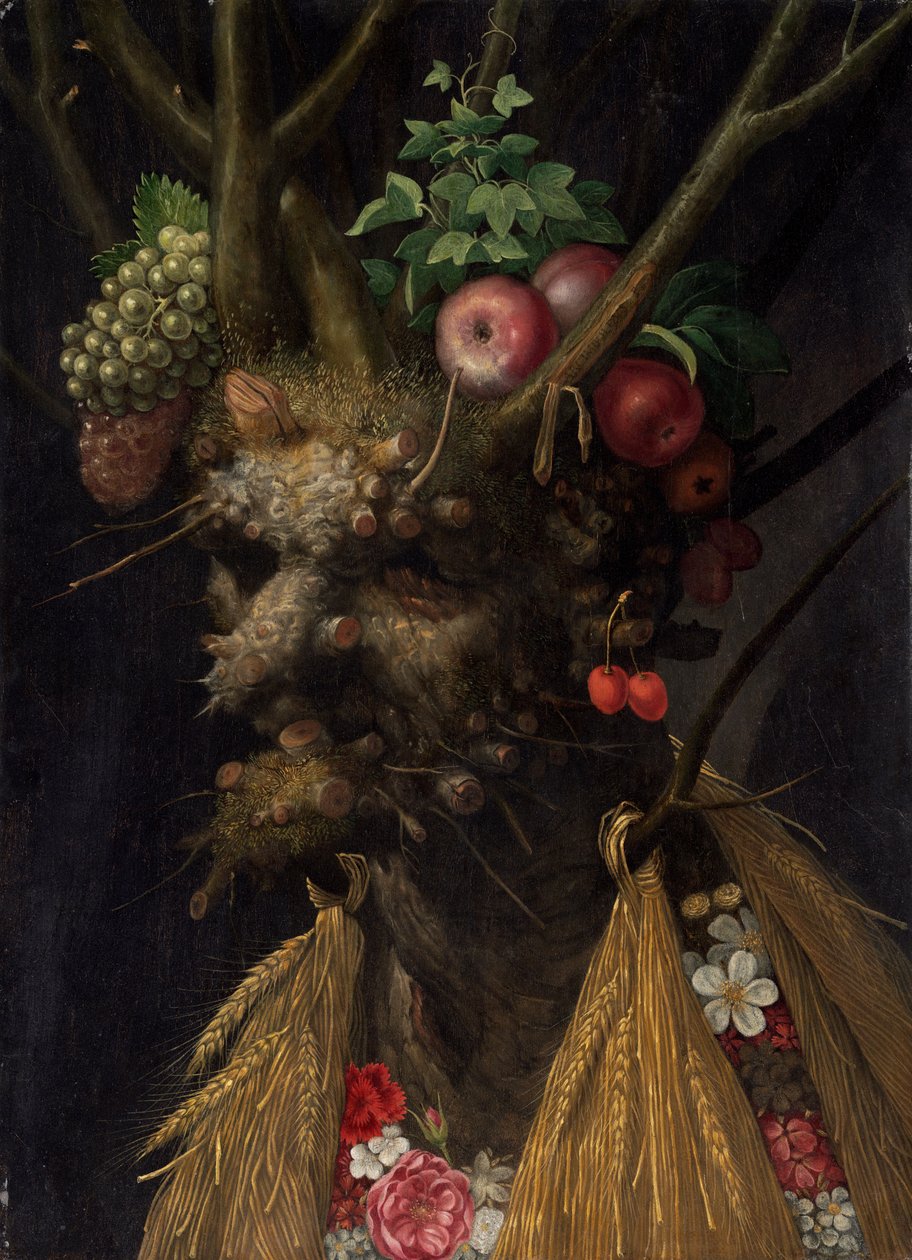 Quatro estações em uma cabeça de Giuseppe Arcimboldo