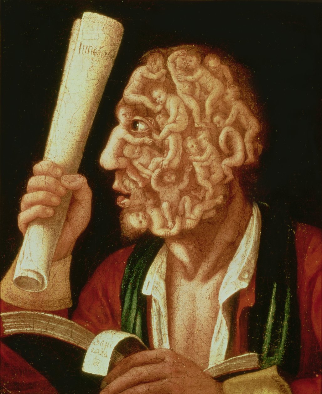 Retrato de Adam (óleo) de Giuseppe Arcimboldo