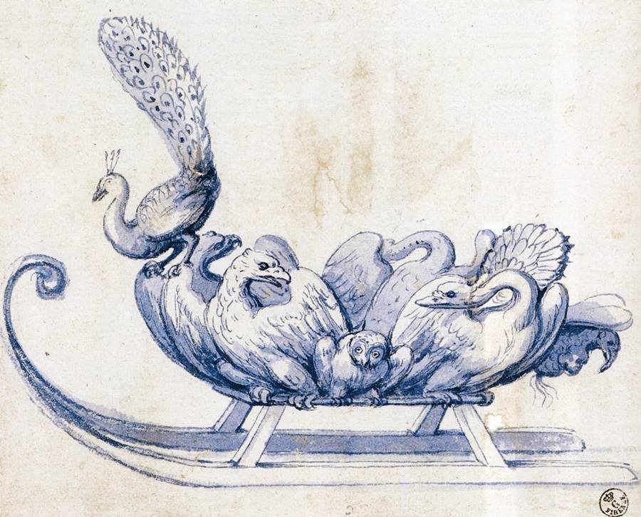 Esboço para um trenó de Giuseppe Arcimboldo