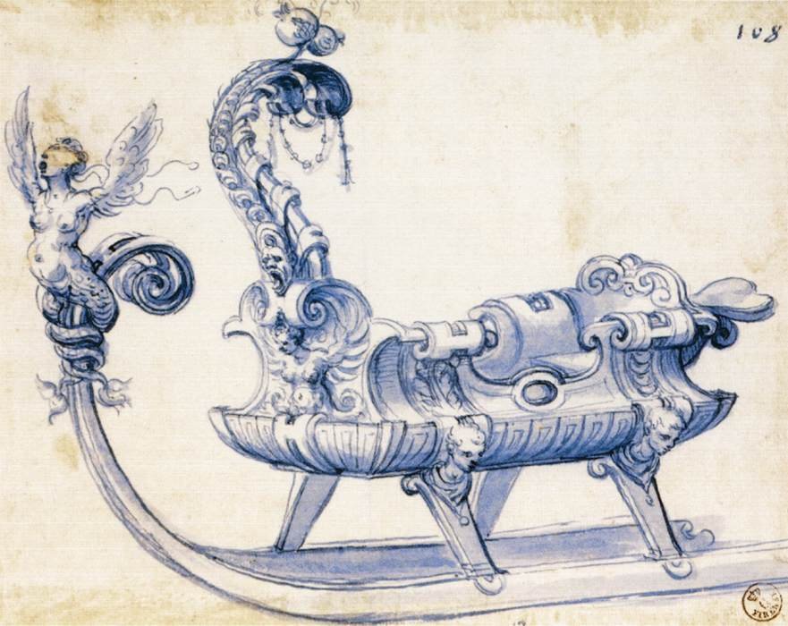 Esboço para um trenó de Giuseppe Arcimboldo