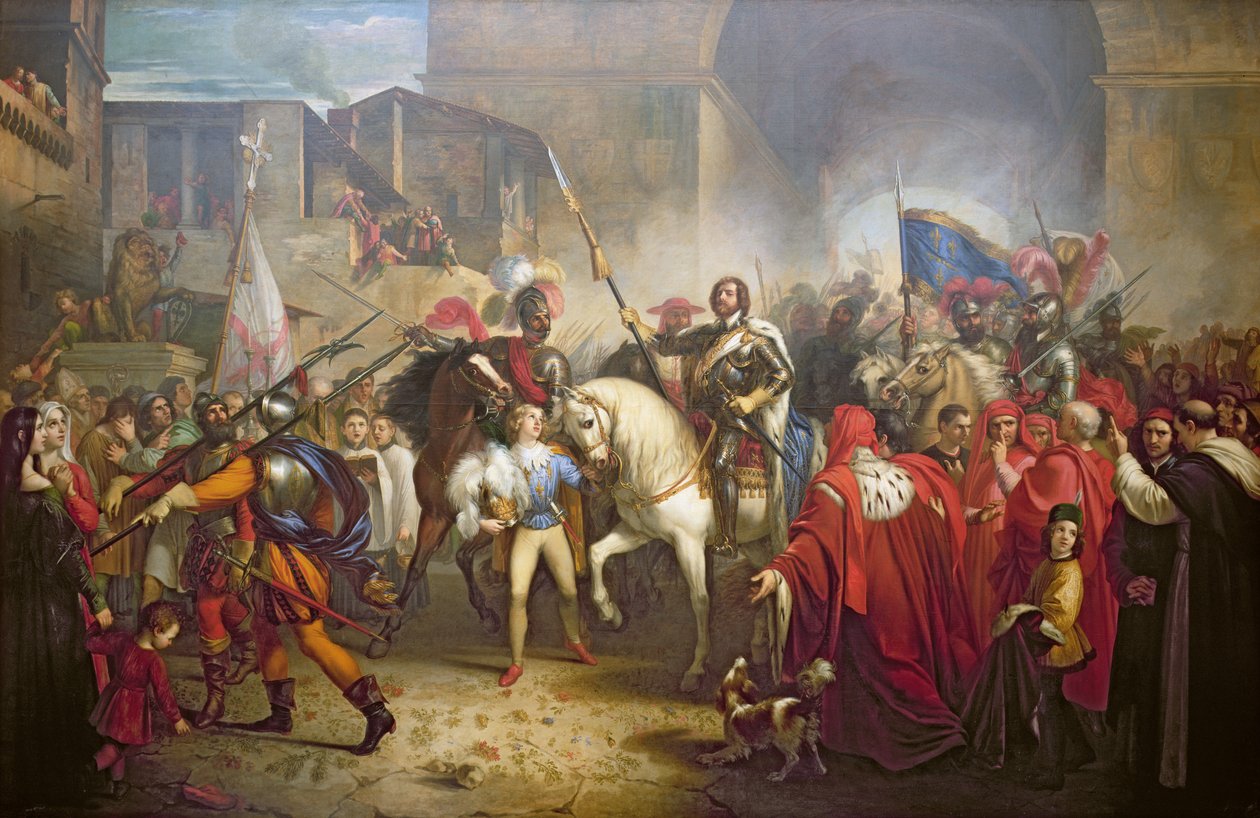 Entrada de Carlos VIII (1470-98) em Florença em 1494 de Giuseppe Bezzuoli