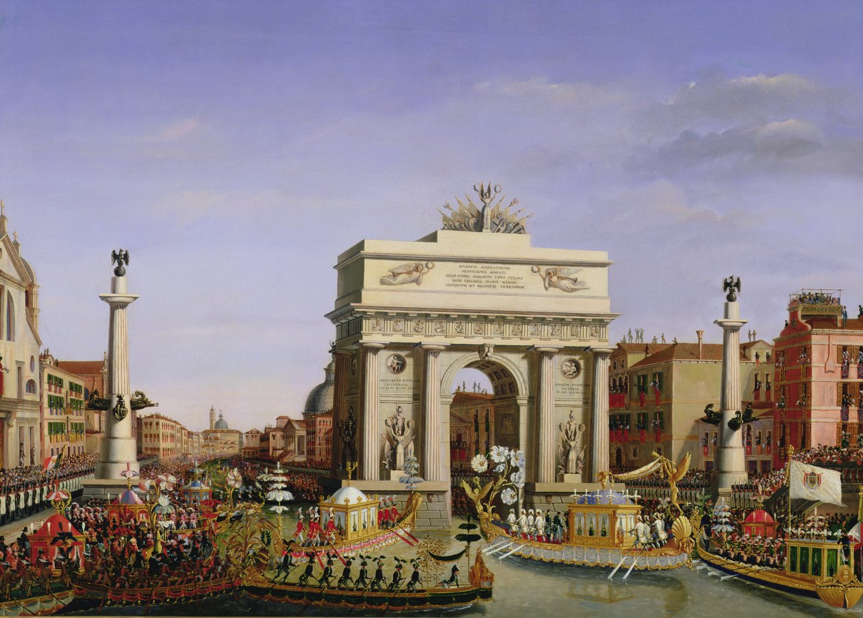 Entrada de Napoleão I (1769-1821) em Veneza, 1807 de Giuseppe Borsato
