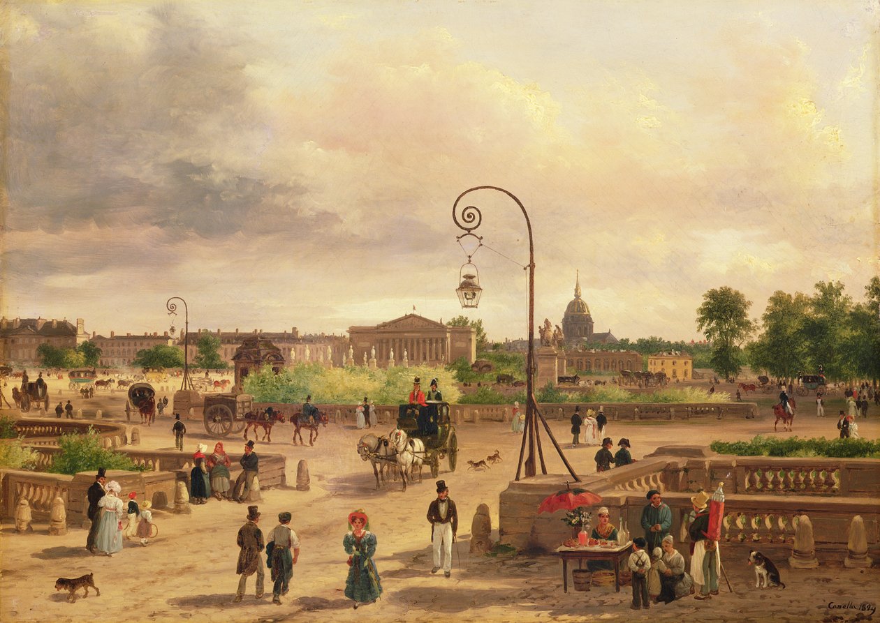 A Place de la Concorde em 1829 (ver também 19842) de Giuseppe Canella