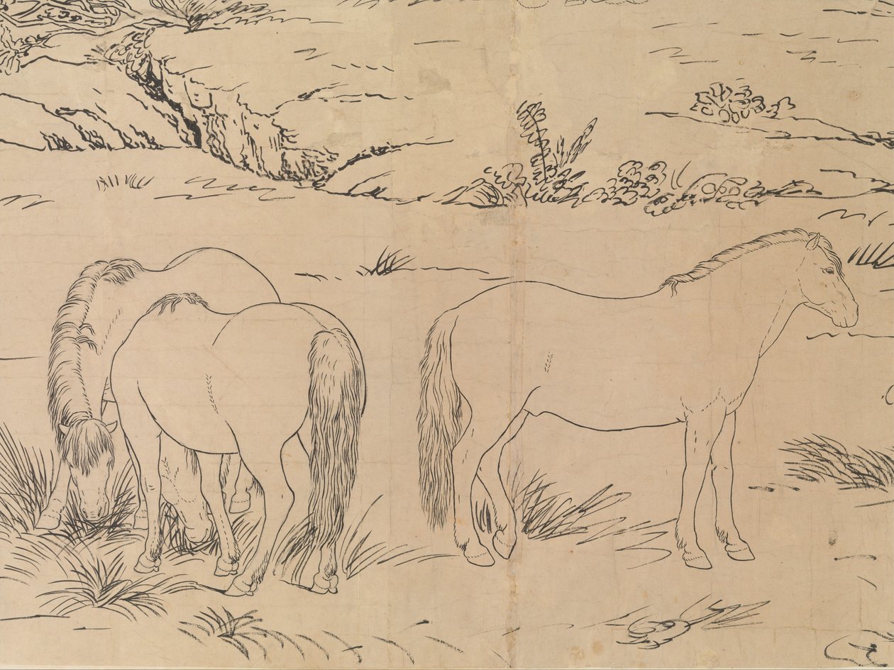 Cem Cavalos (rascunho) de Giuseppe Castiglione