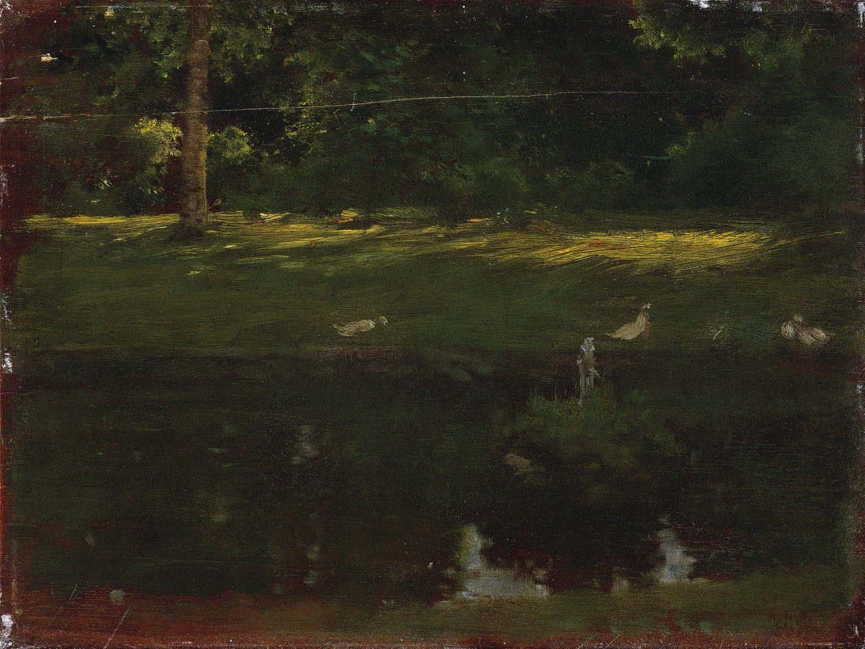 A lagoa no Bois de Boulogne, ca. 1875 de Giuseppe de Nittis