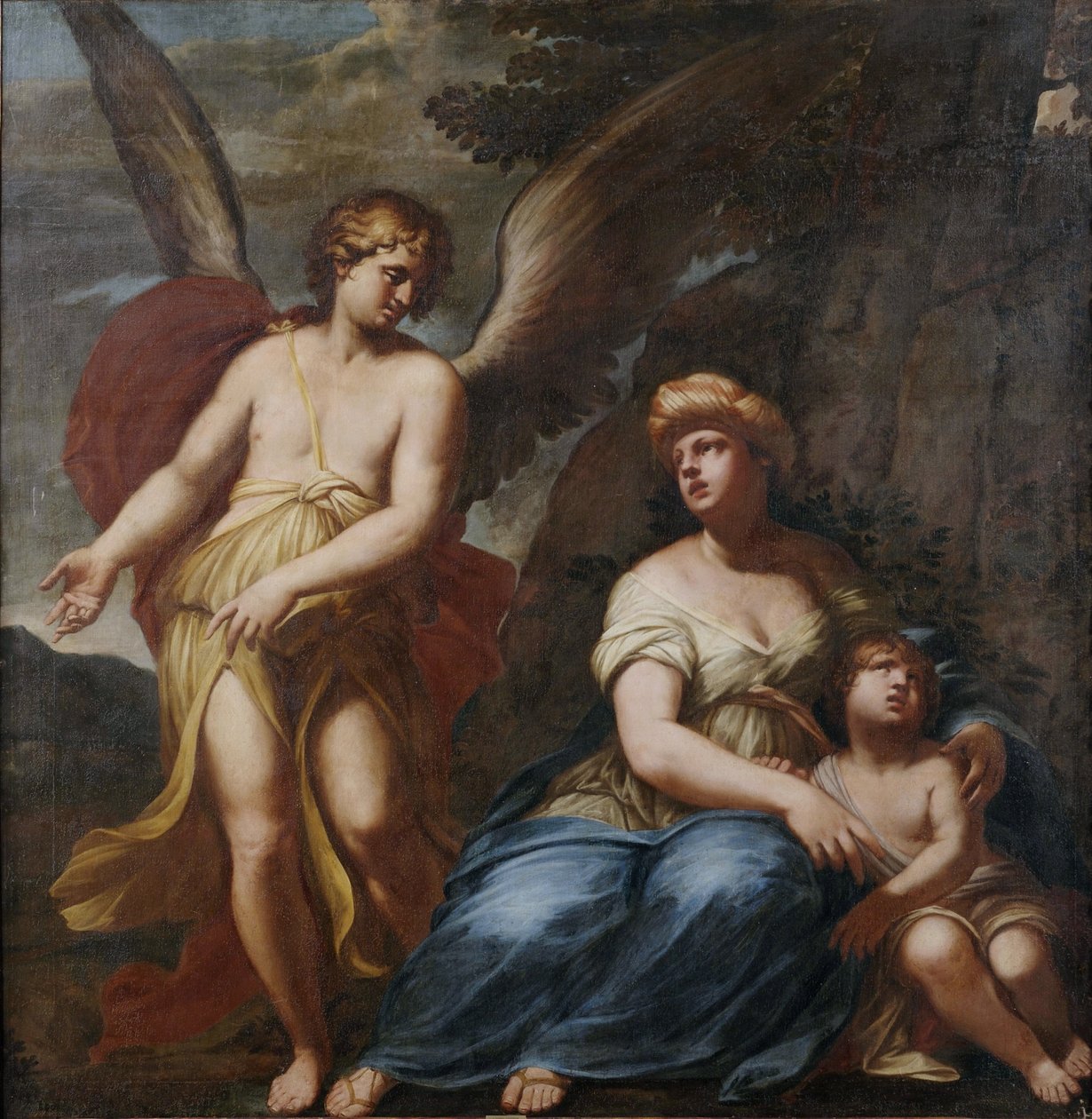 O anjo mostra a Hagar e Ismael o caminho para o poço salvador de Giuseppe Diamantini
