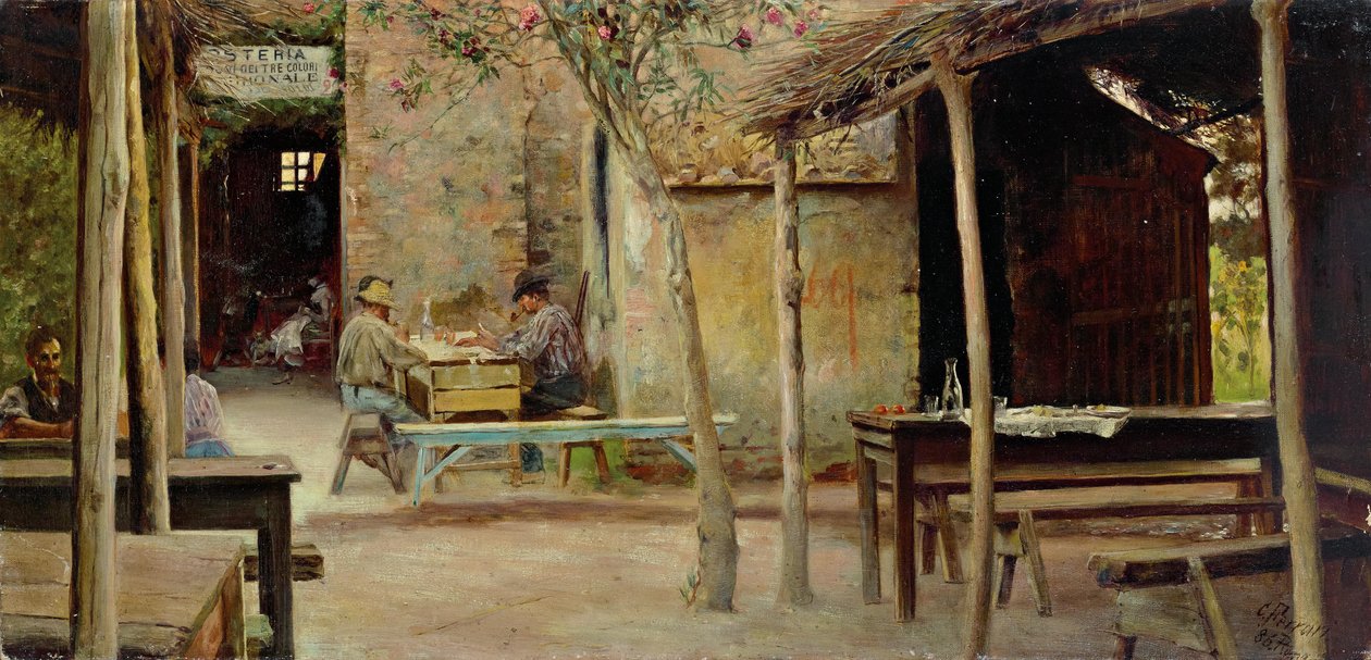 Interior de uma osteria de Giuseppe Ferrari